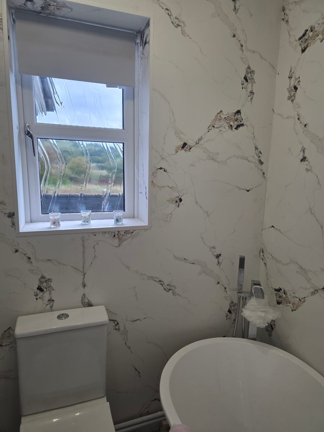 Customer photo review of 10mm Oro Gold Marble Ultra Matt Shower Panel 1M x 2.4M
