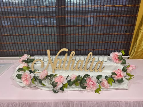 Customer photo review of Script Font Custom Name Wood Cutout - Baby Nursery - Decor - DIY - up to 48 Wide"