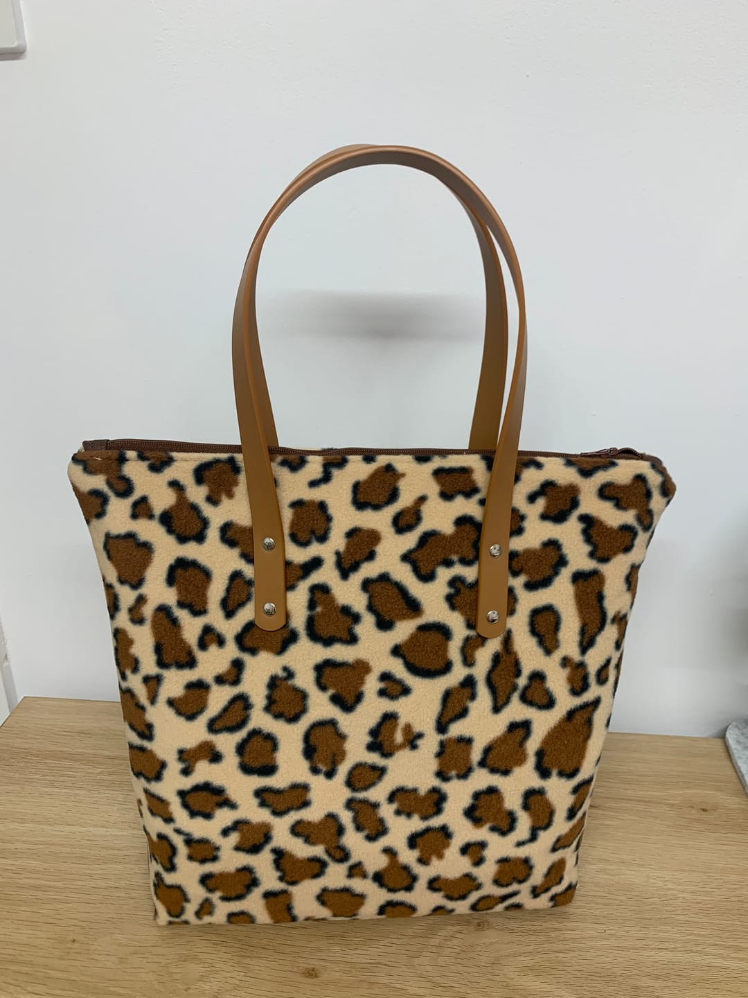 Customer photo review of Brown Leopard Anti Pill Polar Fleece Fabric