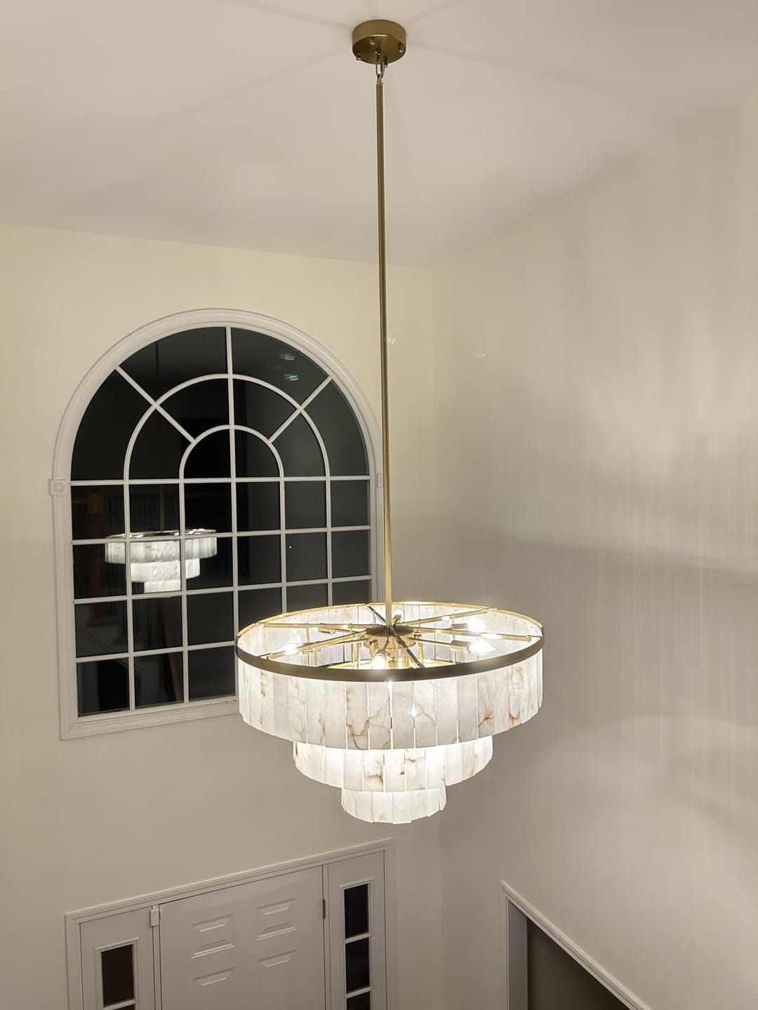 Customer photo review of WOMO Tiered Round Alabaster Chandelier-WM2853