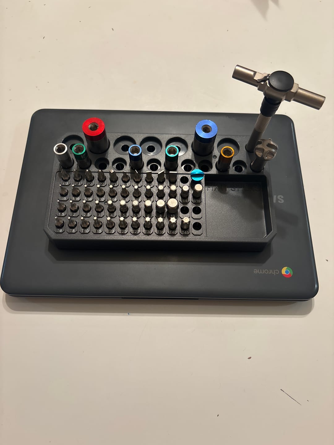 Customer photo review of Benchtop Storage Base with 43 piece Bit Pack