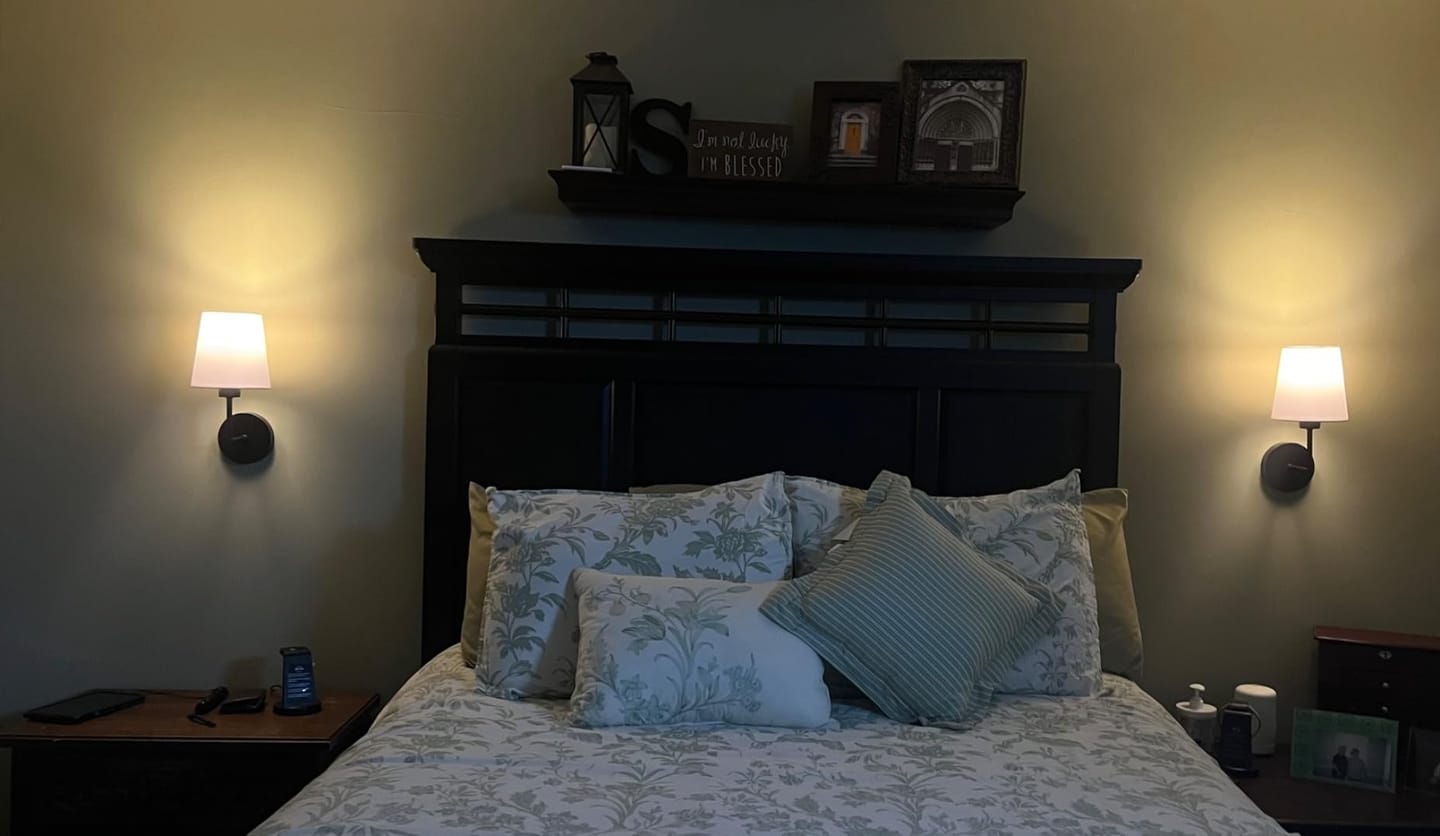 Customer photo review of Wireless Fabric Wall Lamp (2 Packs)