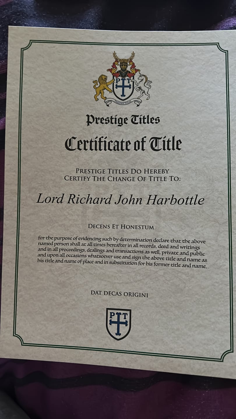 Customer photo review of Lord Title Pack