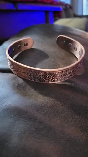 Customer photo review of Mens Masonic Bangle Pure Copper  Bracelet - Magnetic