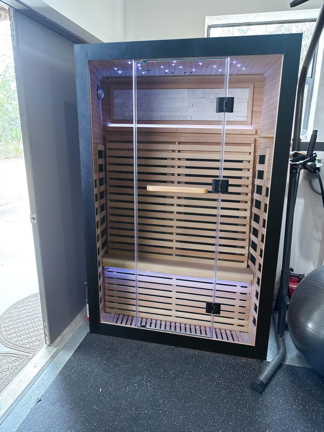 Customer photo review of Outexer HK2 Indoor 2-Person Low EMF Far Infrared Sauna | Hemlock
