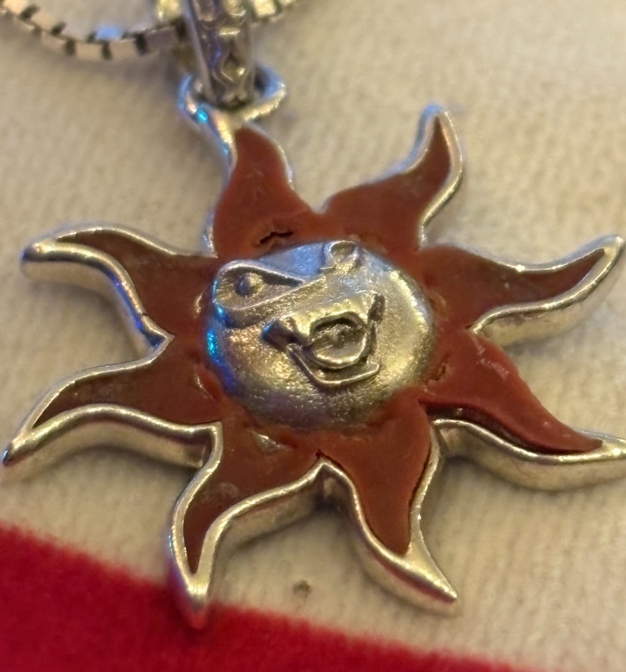 Customer photo review of SUNNY THE SOMBER SUN PENDANT