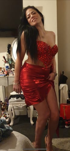 Customer photo review of MARIA Red Corset Two Piece Set