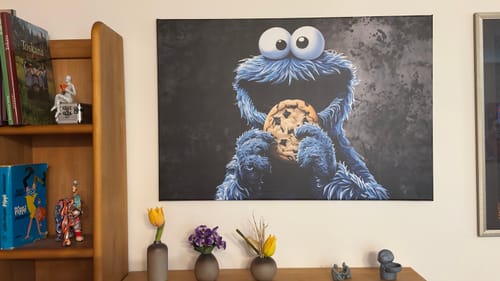 Customer photo review of Leinwandbild Keksmonster Querformat