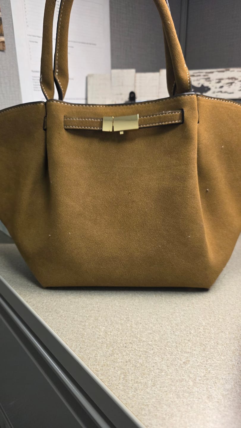 Customer photo review of Melanie Suede Bag