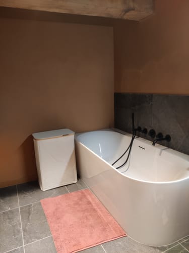 Customer photo review of ACAZA Wasmand - Wassorteerder - 2 vakken - Bamboe - Beige