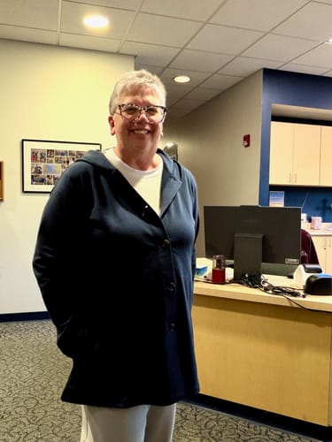 Customer photo review of Edna Hooded Cardigan - Deep Navy