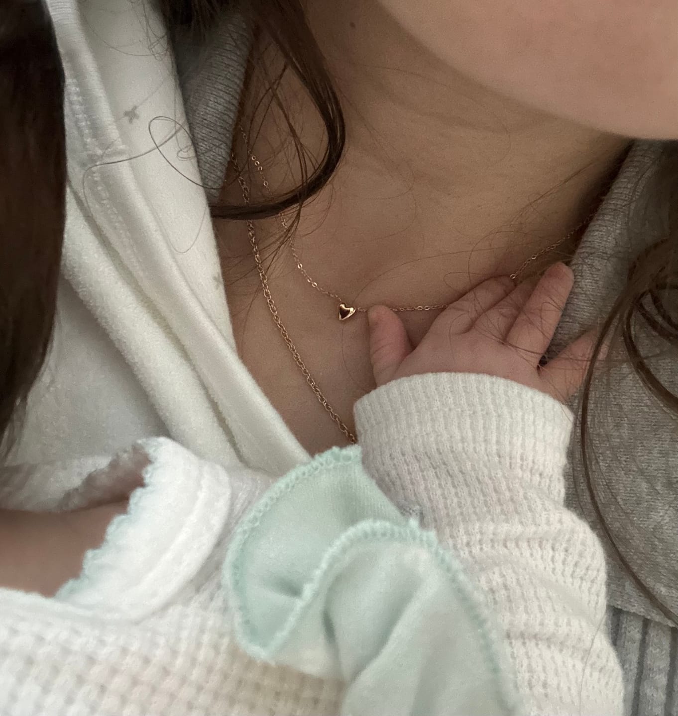 Customer photo review of Mini Heart Necklace