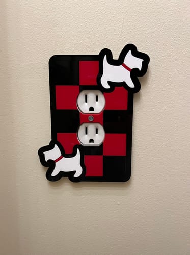 Customer photo review of Checkered Scottie Light Switch Cover
