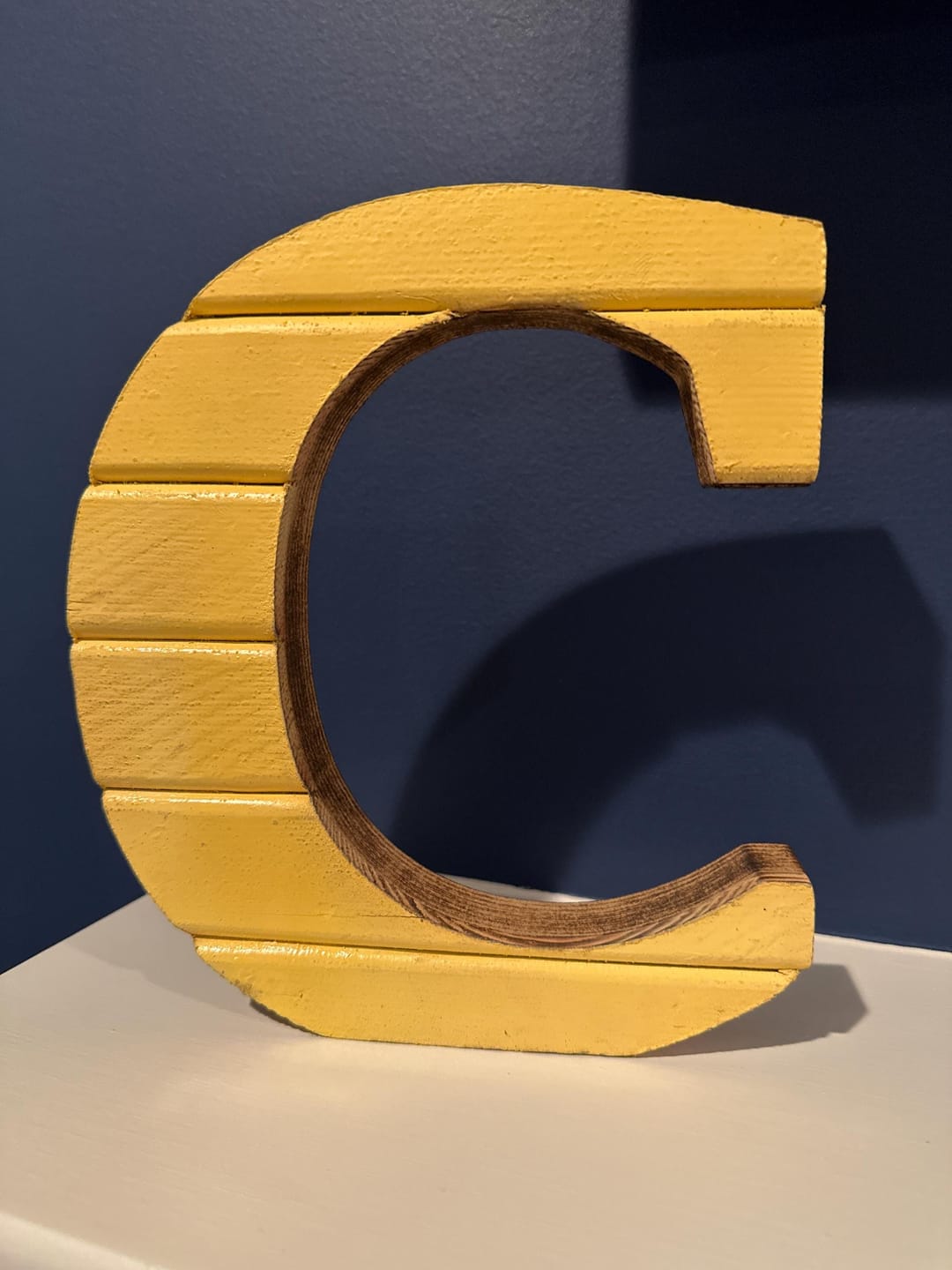 Customer photo review of Farmhouse Wood Slat Letters - Weathered White