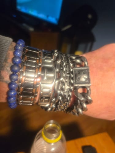 Customer photo review of CONNECTED AT THE CROSS LINK BRACELET : Helps Pair Veterans With A Service Dog or Shelter Dog
