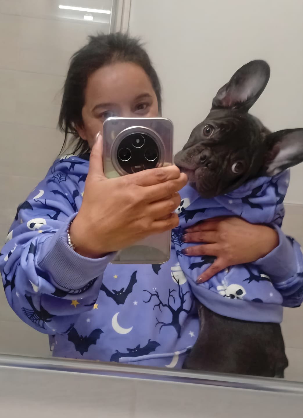 Customer photo review of Halloween Dog Hoodie - Purple