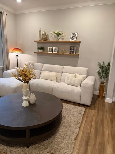 Customer photo review of Rustic Floating Shelves