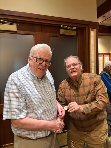 Customer photo review of 1 to 65 Year Sobriety Mint Winding River Gold Plated AA Recovery Medallion/Chip/Coin