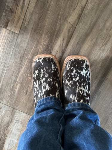 Customer photo review of Genuine Cowhide Boots - Square Toe