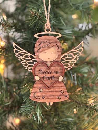 Customer photo review of Christmas ornaments angel 6 bundle laser cut svg file