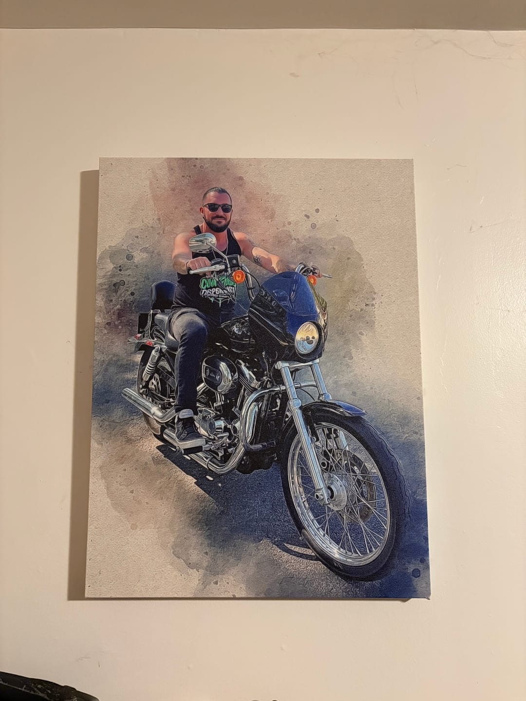 Customer photo review of Personalized Motocycle photo Painting