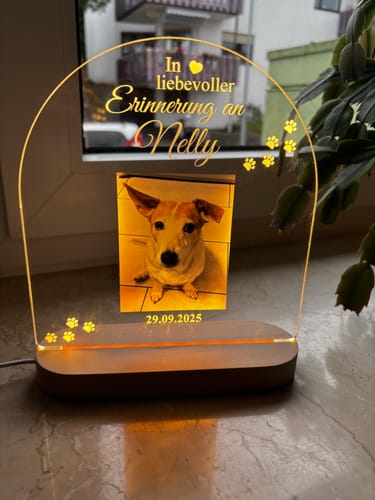 Customer photo review of Zur liebevollen Erinnerung – LED-Lampe für Hund/Katze