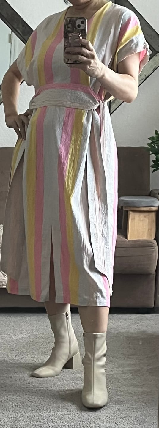 Customer photo review of RUBY KAFTAN | CANDY STRIPE