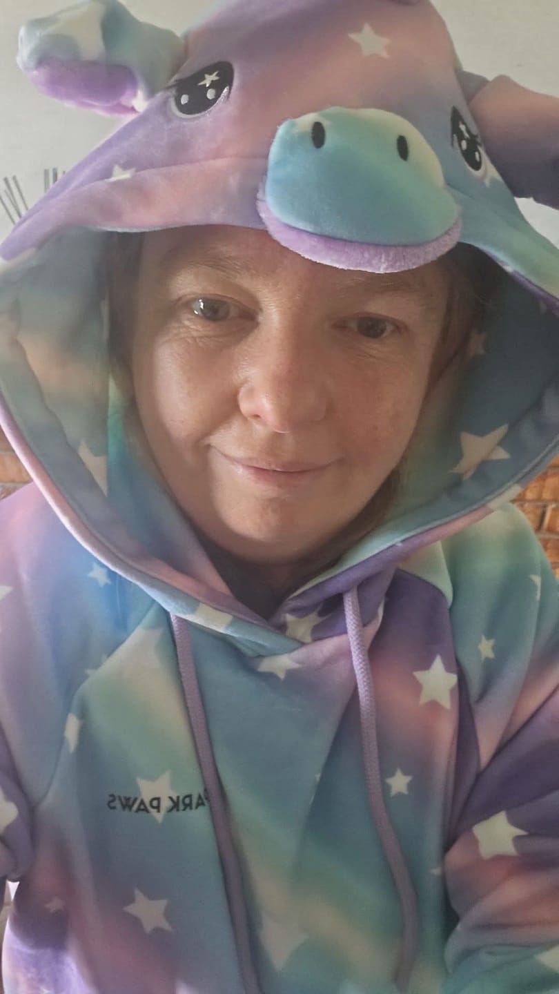 Customer photo review of Halloween Human Hoodie - Unicorn