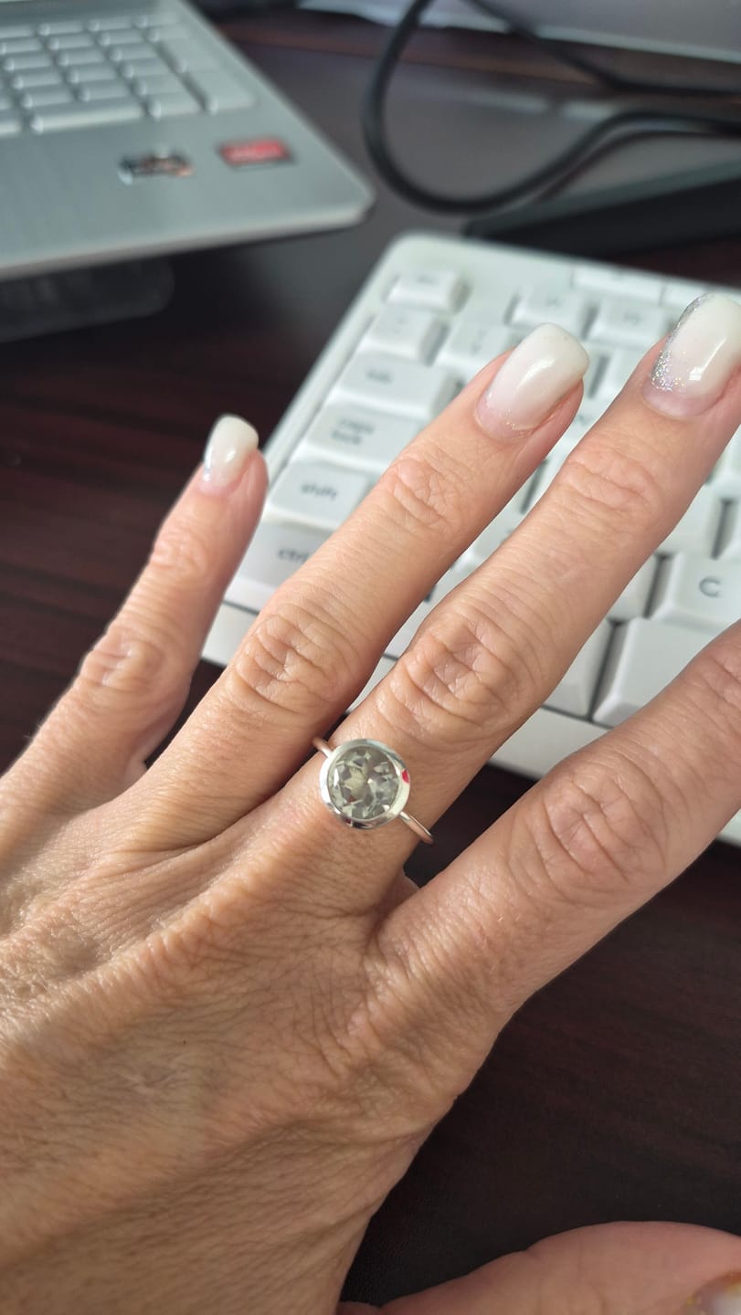 Customer photo review of 8mm Gemstone Silver Ring