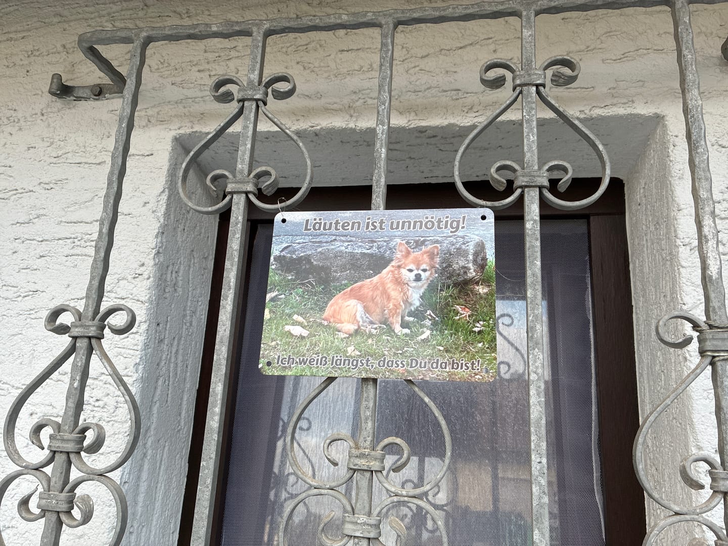 Customer photo review of Hunde-Türschild personalisiert mit Foto & Text (UV- und wetterfest)