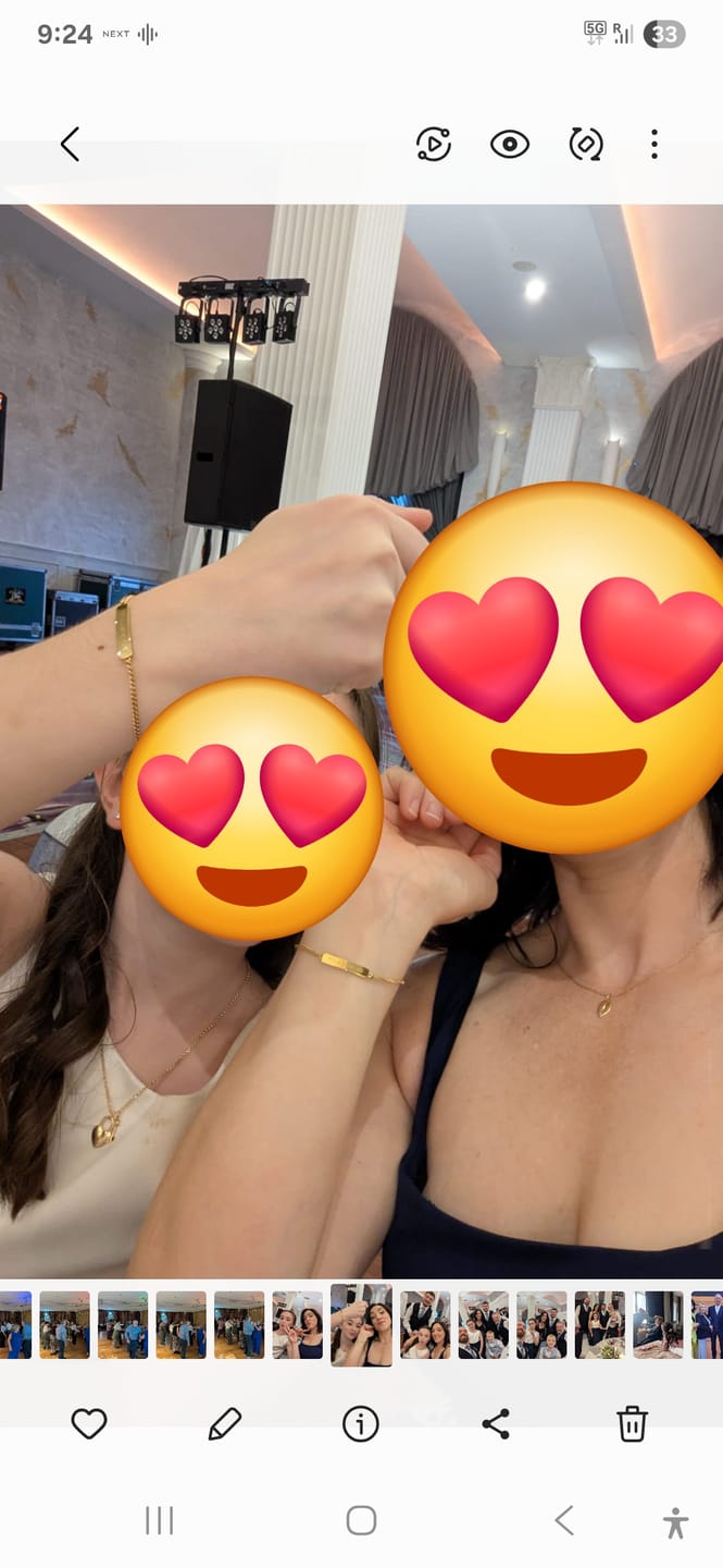 Customer photo review of The Engraved Bracelet Gold