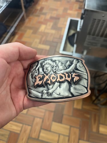 Customer photo review of Exodus - Bonded By Blood Belt Buckle - Strike Of The Beast Edition