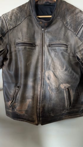Customer photo review of GEN 2 'ol Bobber' | Diamond Quilted Premium Motorbike Jacket | Distressed Charcoal Brown