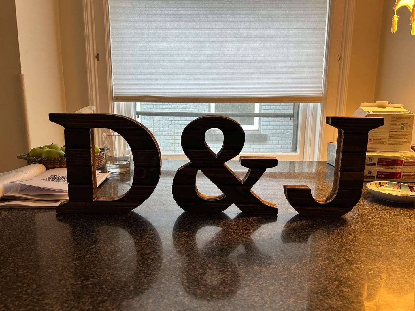 Customer photo review of Farmhouse Wood Slat Letters - Dark Pine