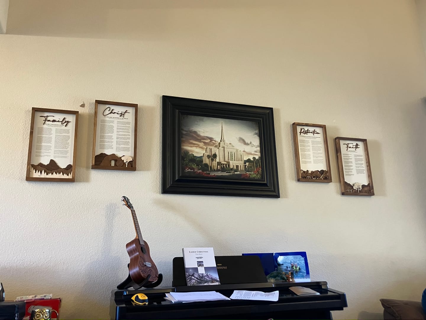 Customer photo review of 4-Piece Framed LDS Proclamation Signs With Beautiful Multi-layered Scenes