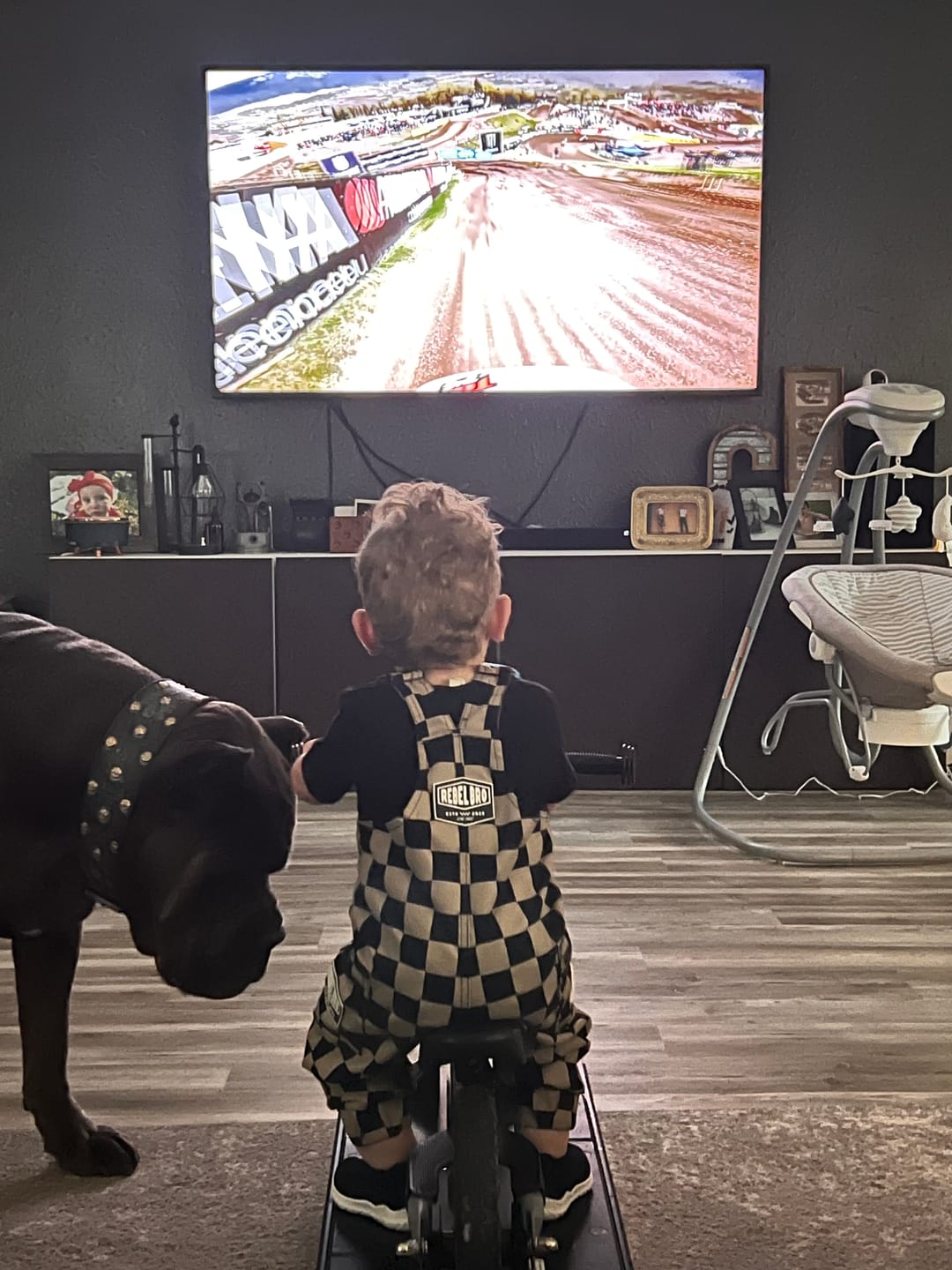 Customer photo review of Overalls in Checkered Taupe + Black