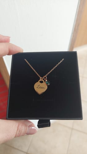 Customer photo review of Necklace: Heart Birthstone