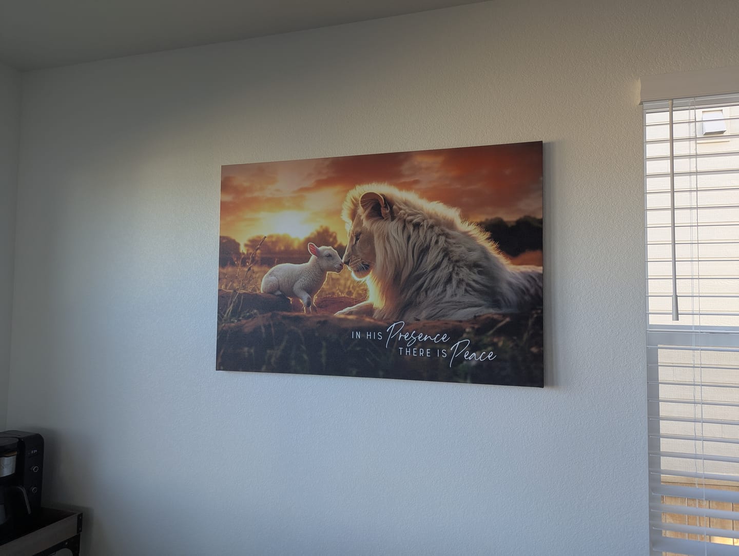 Customer photo review of In His Presence There is Peace, Lion and Lamb, Wall Art Canvas