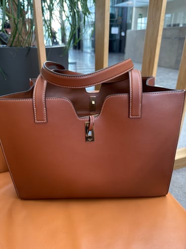 Customer photo review of CABAS TRIOMPHE 37 CINNAMON BROWN IN SMOOTH CALFSKIN