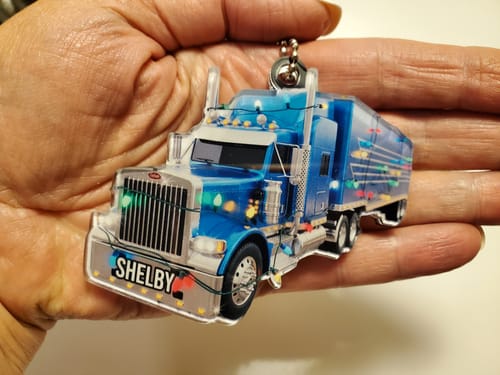 Customer photo review of Truck Driver - Personalized Christmas Acrylic Ornament