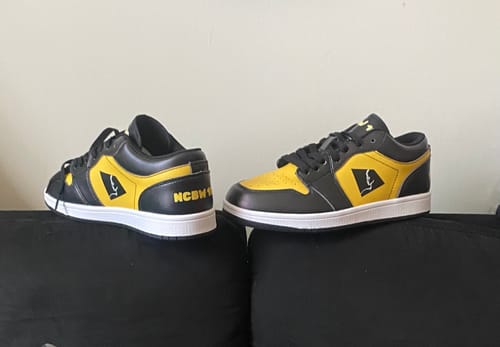 Customer photo review of Custom Company Promo Gifts, custom business gifts Personalized Sneakers, Custom Sneakers, Put name or business name on it, AJ1-C03200