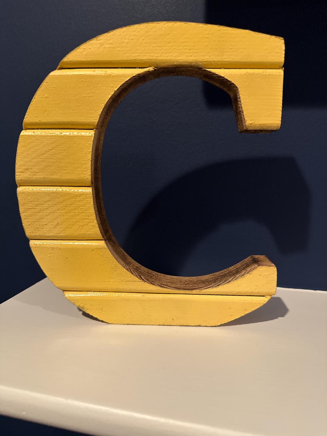 Customer photo review of Farmhouse Wood Slat Letters - Light Pine