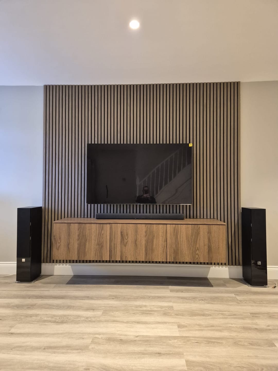 Customer photo review of Wooden Wall Panel | Walnut | Premium 3-sided Wood Veneer