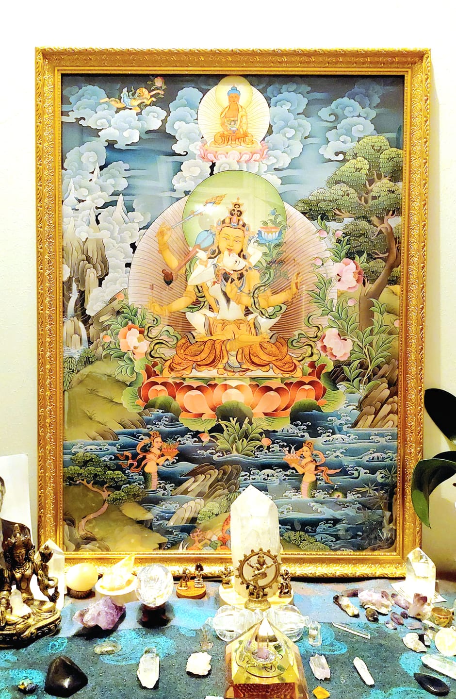 Customer photo review of Bodhisattva of Wisdom (Manjushri) with Consort | Giclee Cotton Canvas Print