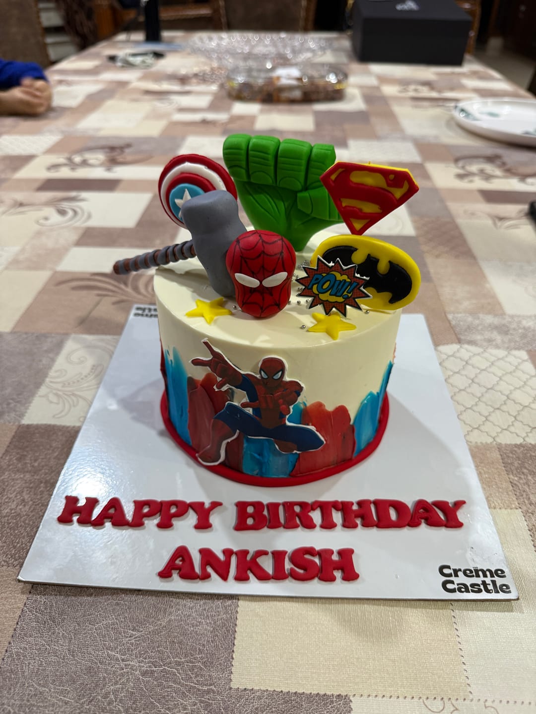 Customer photo review of Spiderman Cityscape Cake