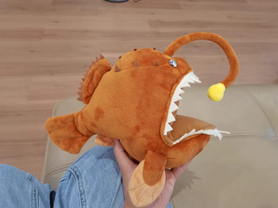 Customer photo review of Realistic Deep-Sea Anglerfish Plush Toy – Soft and Lifelike