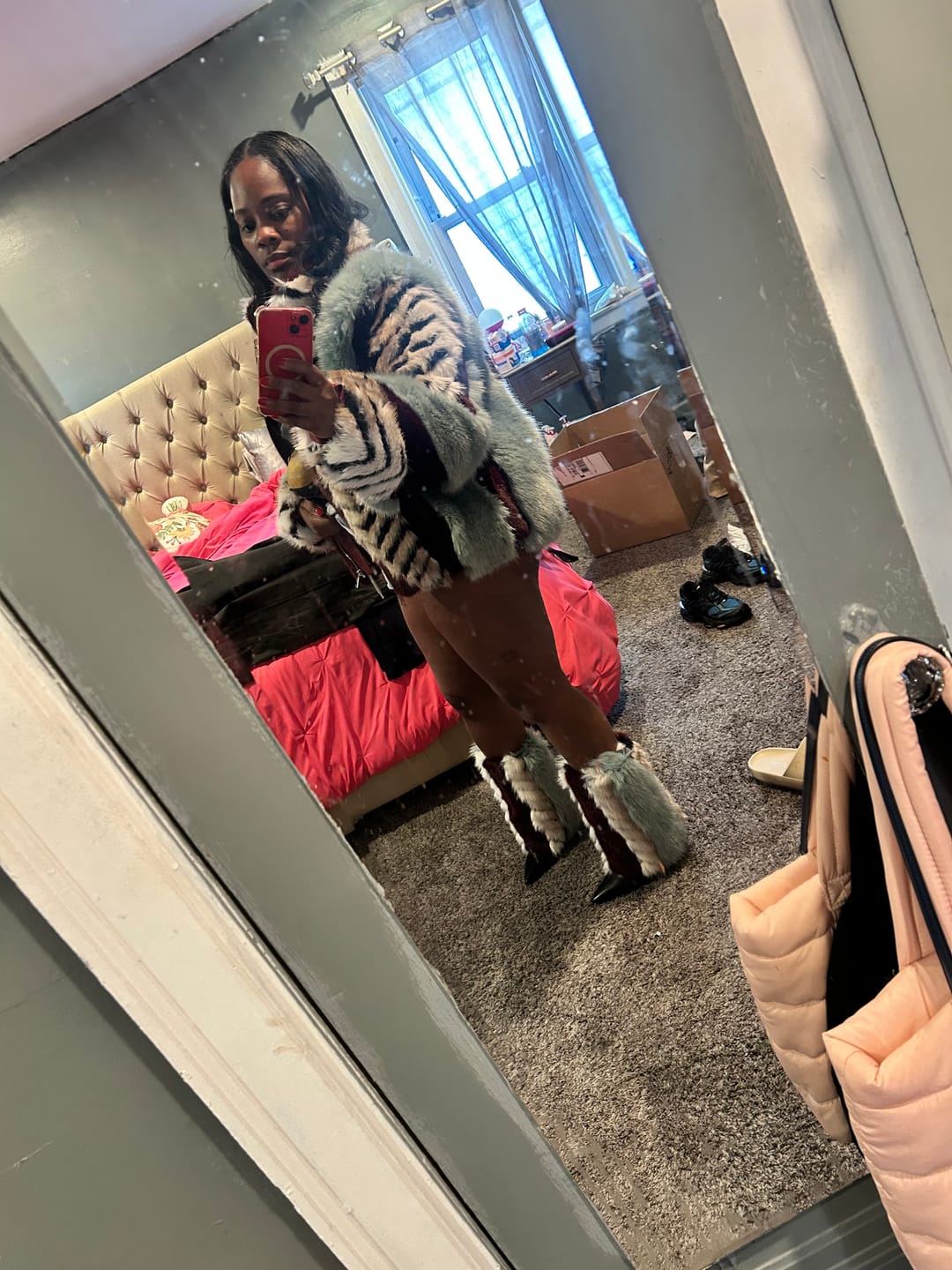 Customer photo review of INEZ MULTI FAUX FUR JACKET