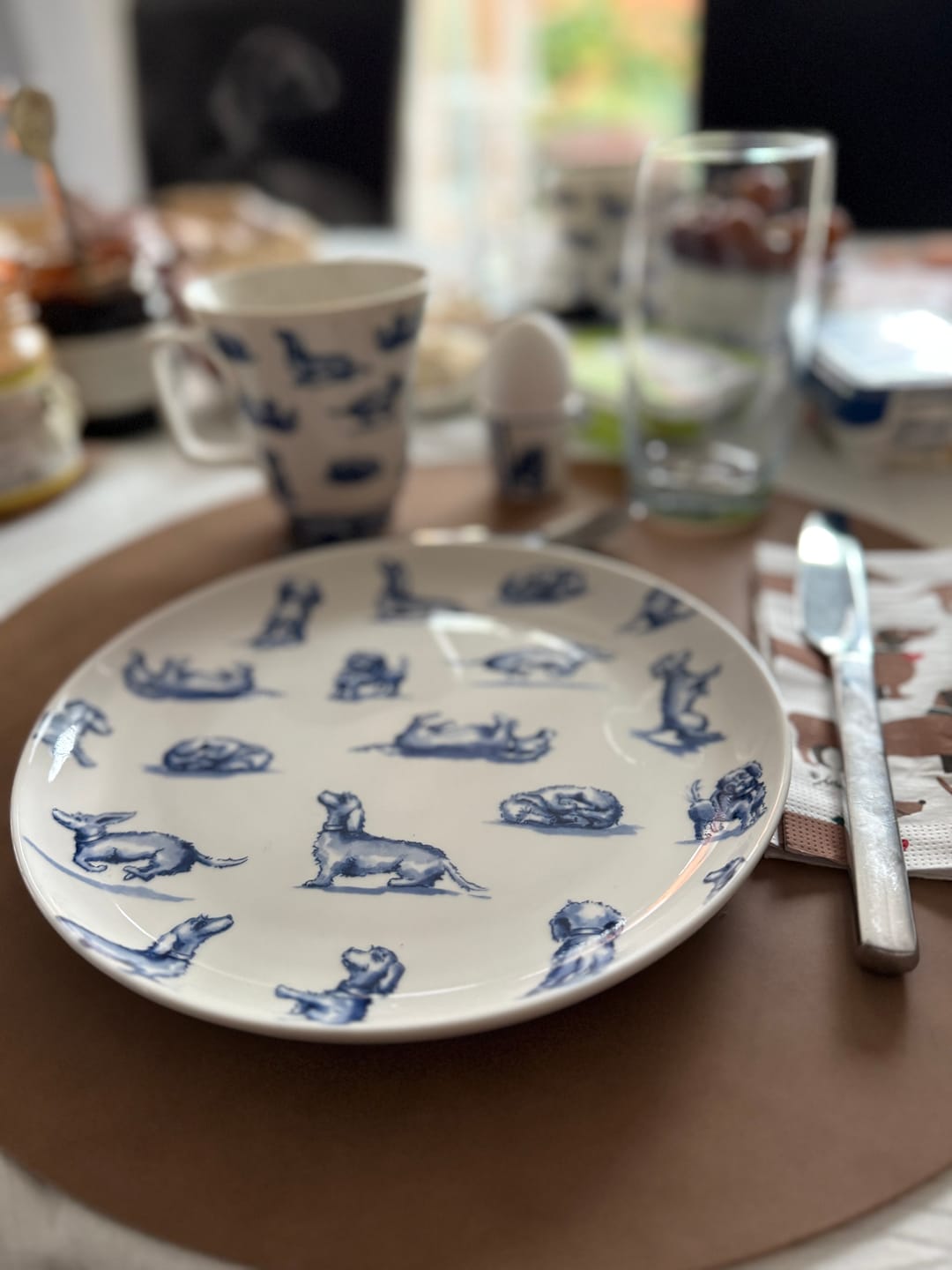 Customer photo review of Heinen Delfts Blauw - Geschirrset Dackel Nhaan