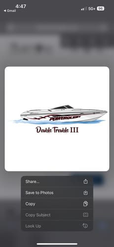 Customer photo review of Custom Digital Boat Artwork