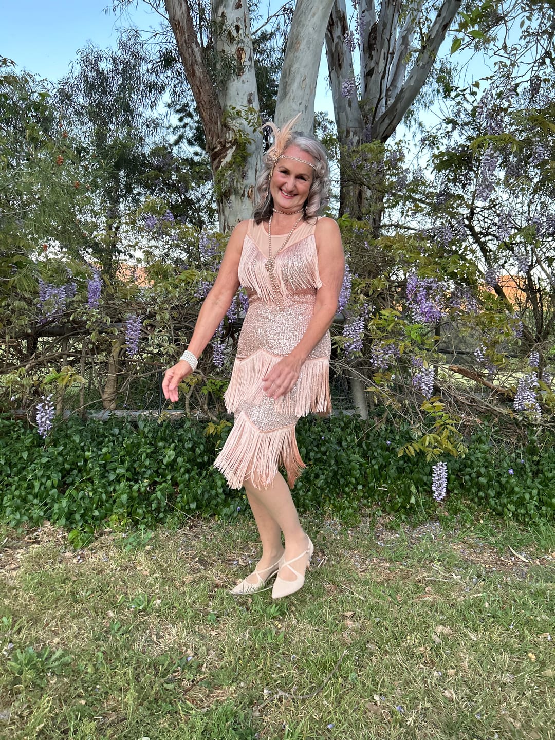 Customer photo review of Zita Gatsby Dress - Rose Gold